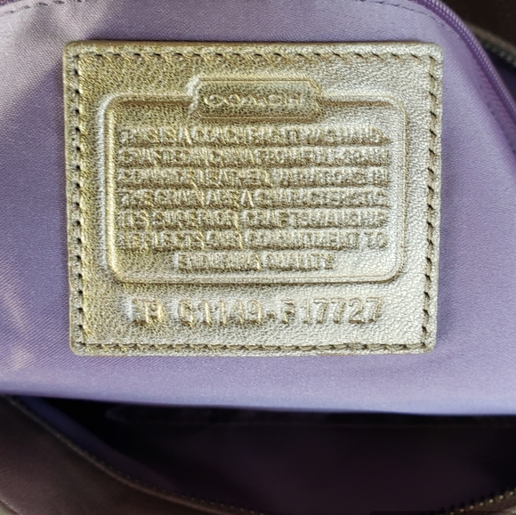 💯 COACH Gold Gallery Embossed Metallic Leather Tote Purse - Picture 5 of 15